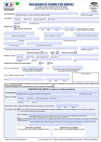 certificat de cession d'un véhicule