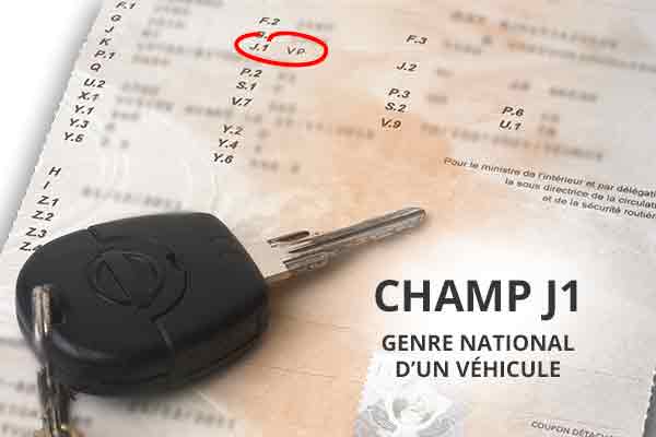 Genre national champ J1 de la carte grise