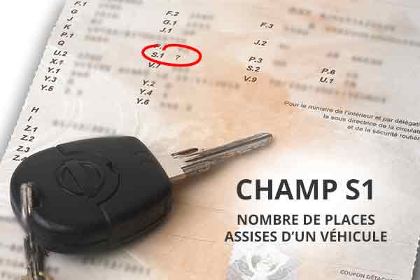 Champ S1 représente le nombre de places assises dans un véhicule